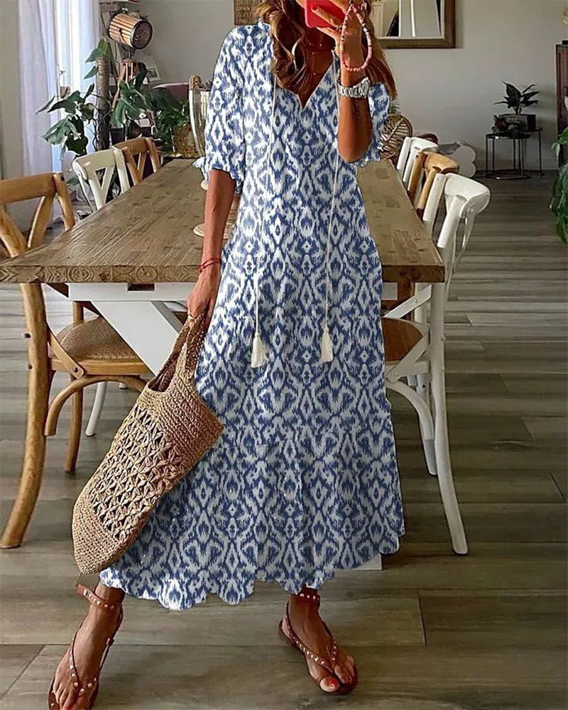 Petronella Women's Maxi Dress – Bohemian Chic, Lightweight Cotton & Summery Ibiza Style