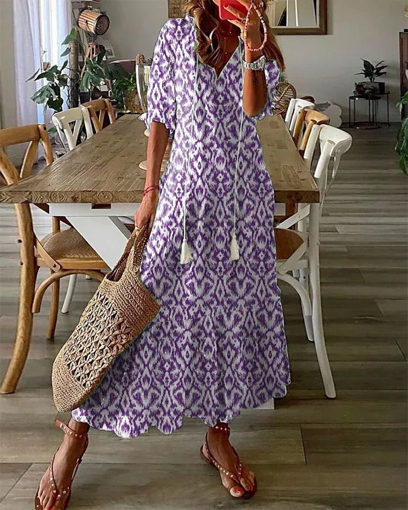 Petronella Women's Maxi Dress – Bohemian Chic, Lightweight Cotton & Summery Ibiza Style