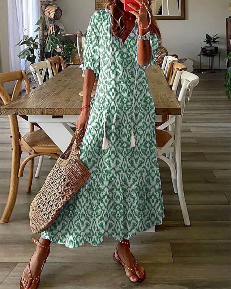 Petronella Women's Maxi Dress – Bohemian Chic, Lightweight Cotton & Summery Ibiza Style