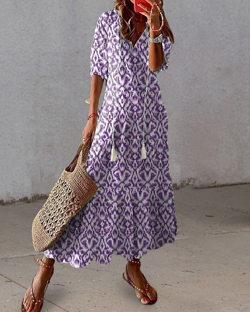 Petronella Women's Maxi Dress – Bohemian Chic, Lightweight Cotton & Summery Ibiza Style