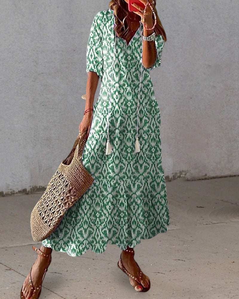 Petronella Women's Maxi Dress – Bohemian Chic, Lightweight Cotton & Summery Ibiza Style
