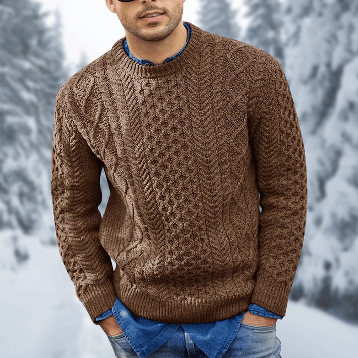 Ceridwen Men's Sweater – Insulating, Refined Cable-Knit Pullover for Cozy Winters