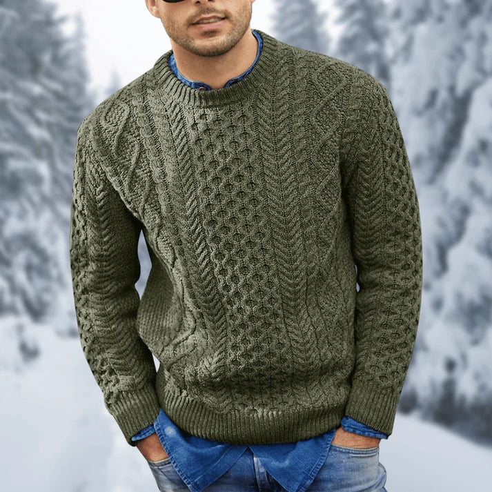 Ceridwen Men's Sweater – Insulating, Refined Cable-Knit Pullover for Cozy Winters