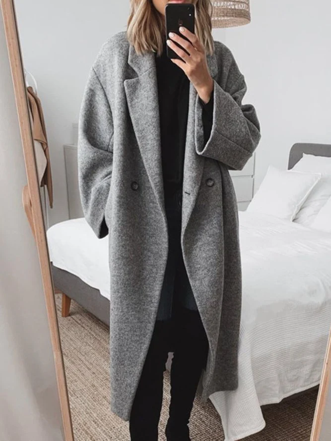 Quintus Women's Coat – Long Wool-Blend, Oversized Cut, Sophisticated & Modern