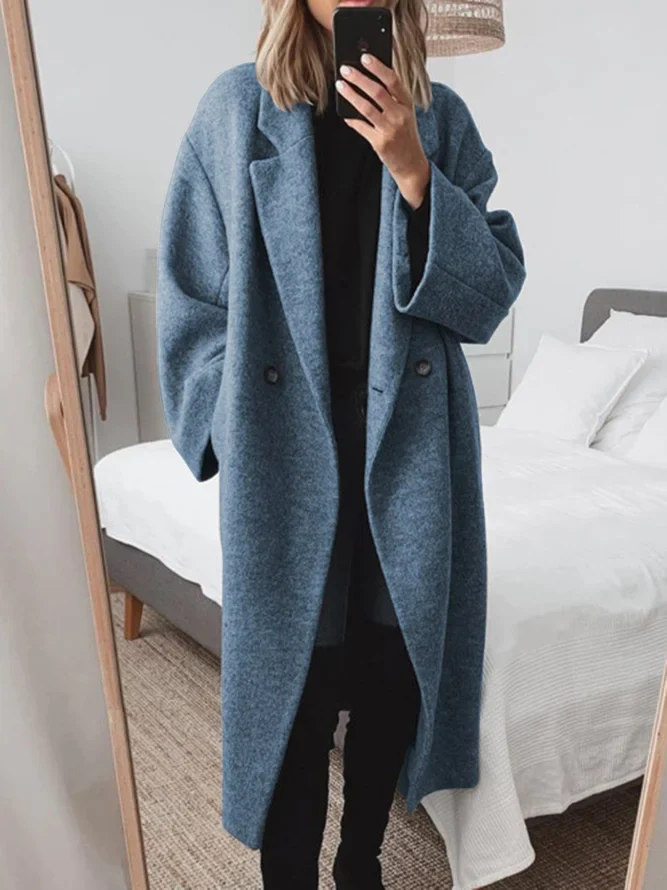 Quintus Women's Coat – Long Wool-Blend, Oversized Cut, Sophisticated & Modern