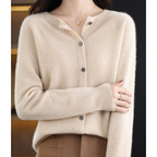 Elian Women's Cardigan – Sophisticated Gentle Merino Wool & Cashmere Cardigan with Crewneck