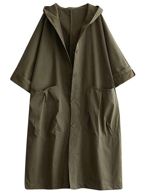 Kaspar Women's Trench Coat – Long With Hood Coat with an Sophisticated Fit for Rainy Days