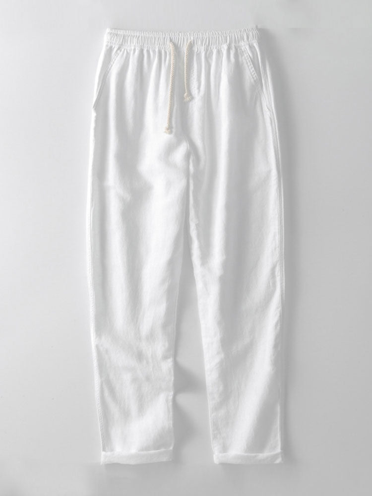 Thalassa Men's Summer Two-Piece Set – Breathable Linen-Feel Style with Short-Sleeve Design & Easy-Fit Trousers