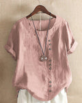 Vireo Women's Blouse – Lightweight Linen Blouse with Button-Up Front & Effortless Natural Look