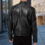Kaspar Men's Leather Jacket – Sleek & Long-Lasting Bomber with a Modern, Cozy Style