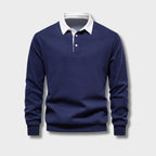 Jethro Men's Polo Sweater – Long-Sleeve Breathable Knit with a Classic Collar & Timeless Style