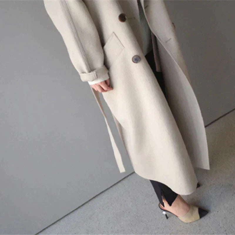 Leocadia Women's Long Wool Coat – Stylish & Cozy Timeless Winter Coat