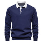 Jethro Men's Polo Sweater – Long-Sleeve Breathable Knit with a Classic Collar & Timeless Style