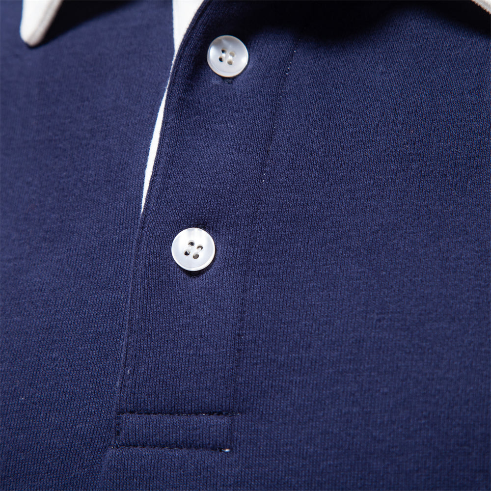 Jethro Men's Polo Sweater – Long-Sleeve Breathable Knit with a Classic Collar & Timeless Style