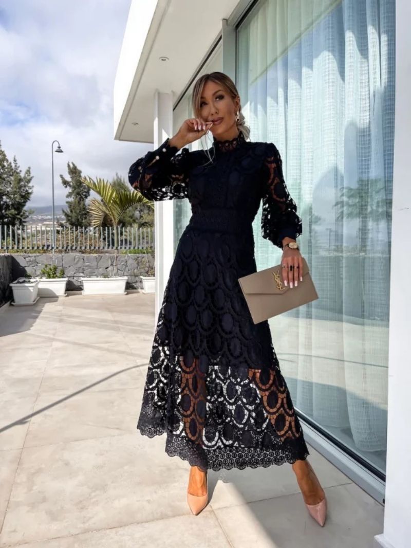Mathilde Refined Women's Dress – Lace Dress with Full-Length Sleeves for a Chic Night Out