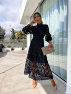 Mathilde Refined Women's Dress – Lace Dress with Full-Length Sleeves for a Chic Night Out