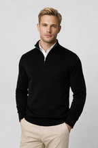 Draycen Men's Half-Zip Sweater – Mandarin Collar, Plush Knit & Smart-Casual Style