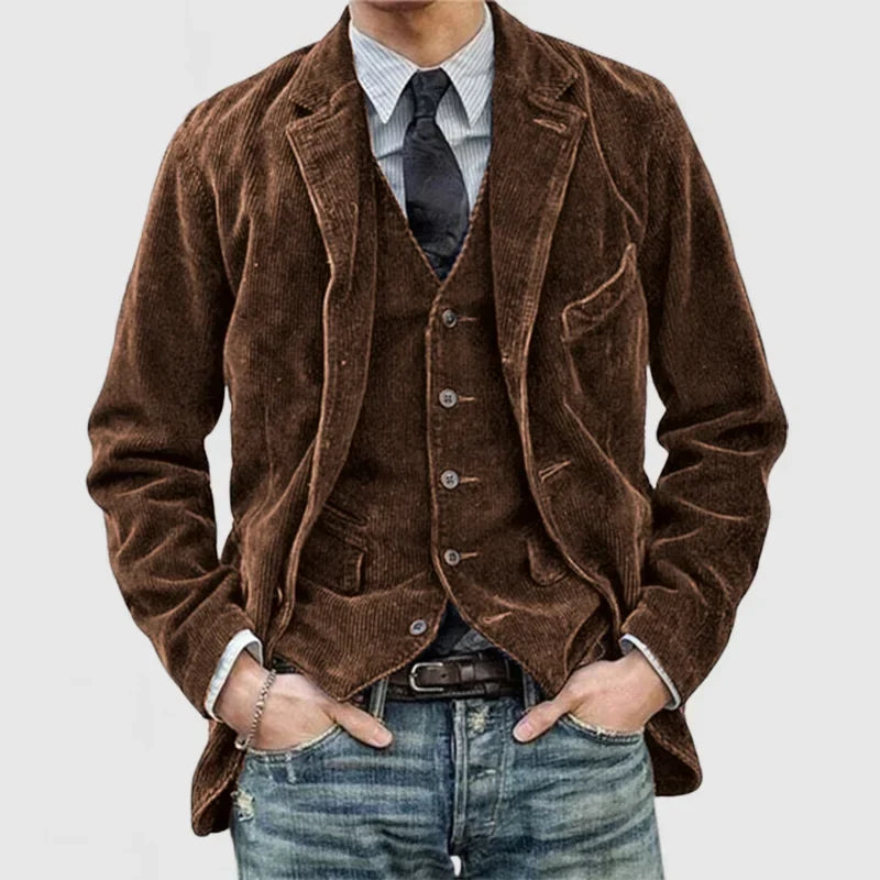Wilder Men's Corduroy Blazer – Refined, Insulating & Versatile with a Modern Vest