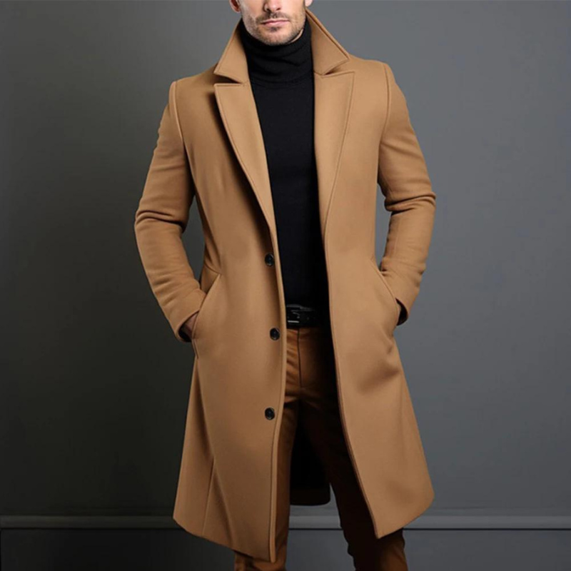 Bettina Men's Wool Coat – Classic Cut with Insulating, Durable Fabric & Timeless Design