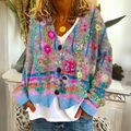 Gwenna Bohemian Cardigan – Multicolor Cardigan with Floral Embroidery and a Loose, Easy Fit