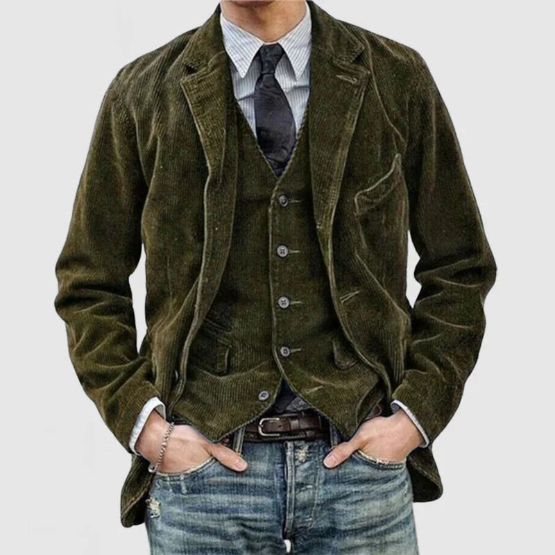 Wilder Men's Corduroy Blazer – Refined, Insulating & Versatile with a Modern Vest