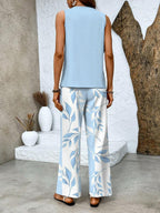 Milo Women's Set – Sophisticated Floral-Print Top & Trousers with a Flattering, Cozy Fit