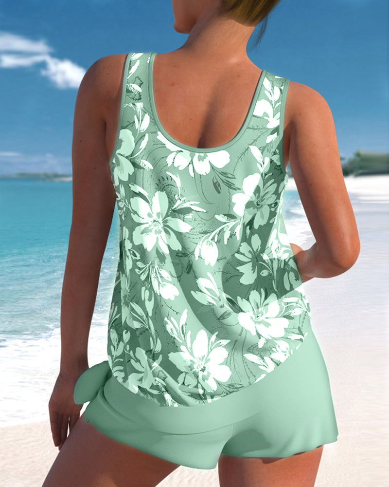 Delcine Women's Tankini – Cozy 2-Piece Swimsuit with Padded Cups & Flattering Fit