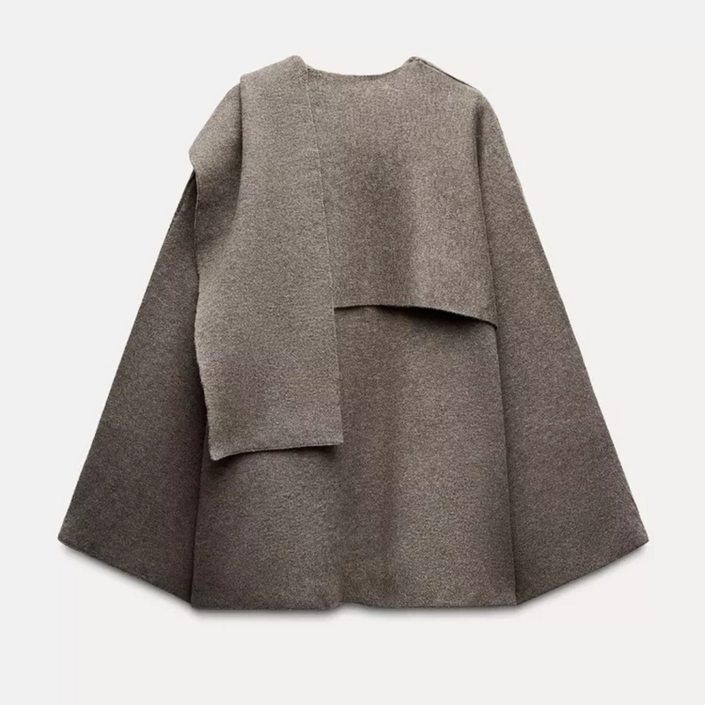 Perpetua Women's Poncho – Asymmetric Wool Design, Chic and Perfect for Winter Warmth
