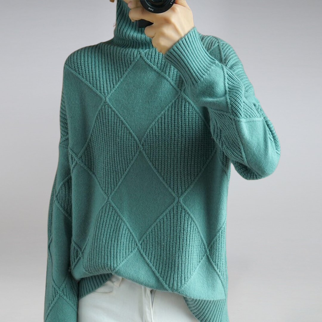Vesna Women's Sweater – Refined Cashmere Turtleneck, Plush & Cozy for Winter Comfort