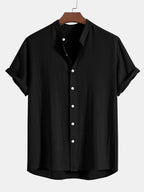 Thalassa Men's Summer Two-Piece Set – Breathable Linen-Feel Style with Short-Sleeve Design & Easy-Fit Trousers