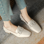 Elian Women's Mary Jane Loafers – Leather Shoes with a Chunky Heel for All-Day Comfort
