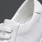 Solveig Men's Leather Sneakers – Sleek Genuine Leather Sneakers with a Cushioned Sole and Timeless Design