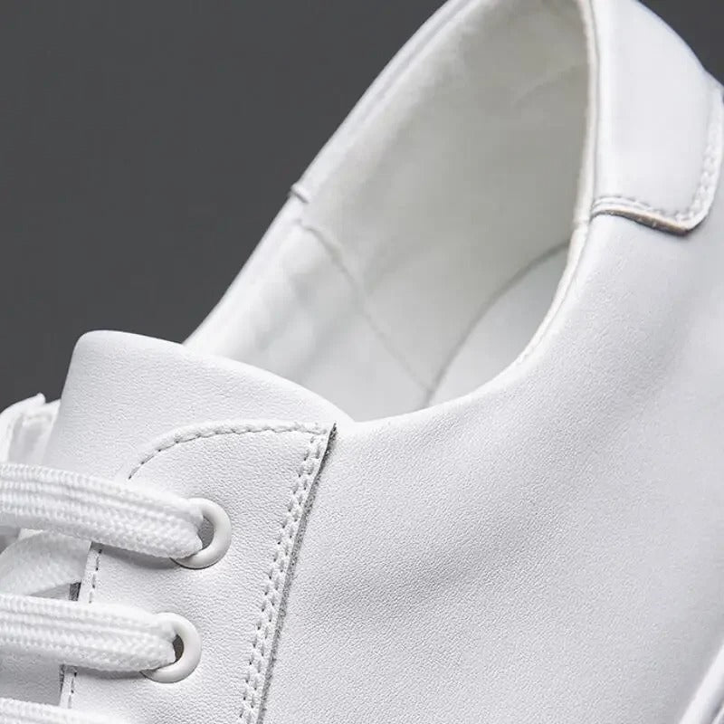 Solveig Men's Leather Sneakers – Sleek Genuine Leather Sneakers with a Cushioned Sole and Timeless Design
