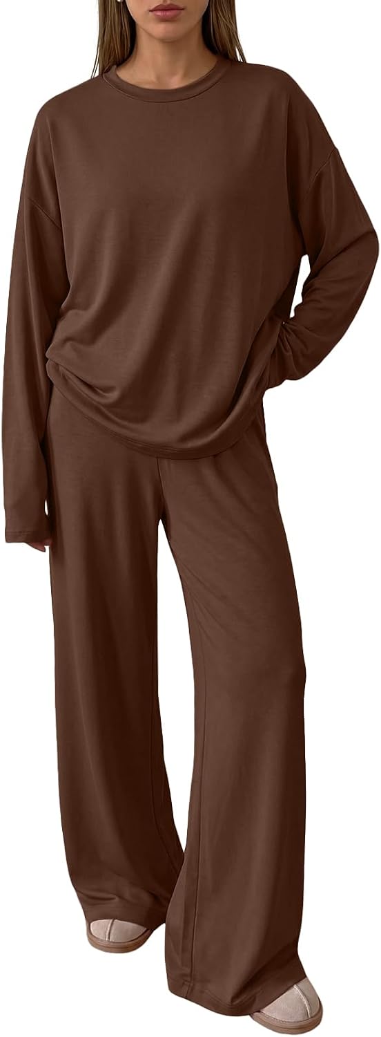 Tullia Women's Two-Piece Lounge Set – Longline Top & Wide-Leg Pants with Handy Pockets