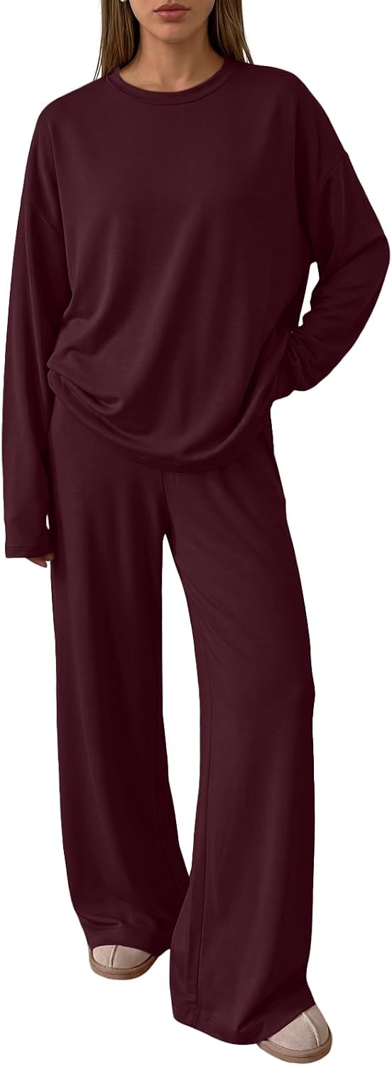 Tullia Women's Two-Piece Lounge Set – Longline Top & Wide-Leg Pants with Handy Pockets