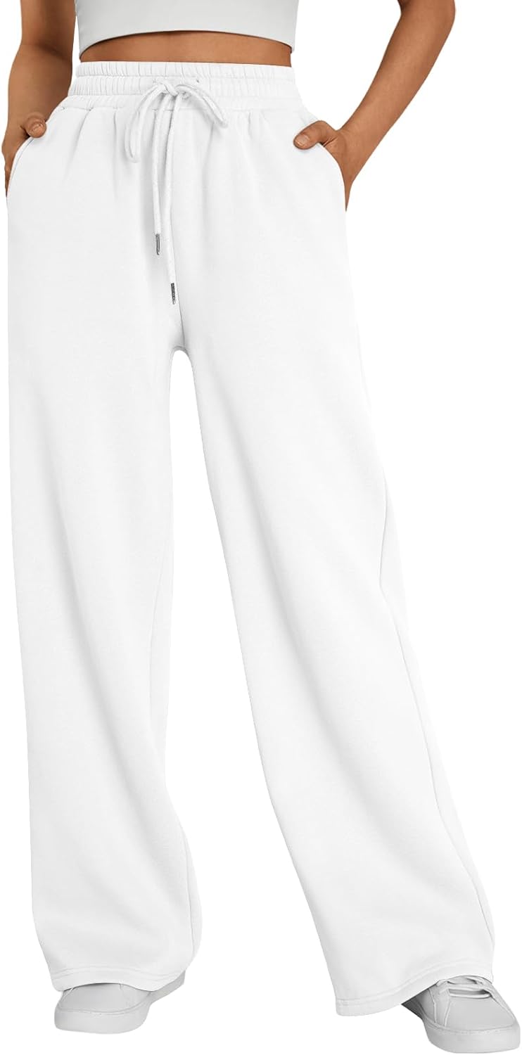 Bettina Women's Wide-Leg Sweatpants – High-Rise Waist, Drawstring & Handy Pockets