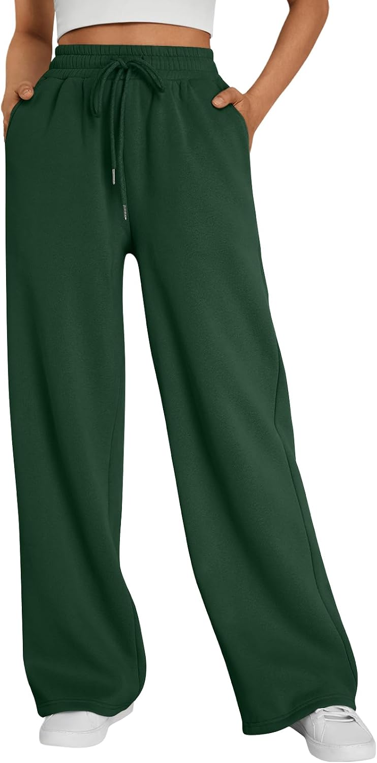 Bettina Women's Wide-Leg Sweatpants – High-Rise Waist, Drawstring & Handy Pockets