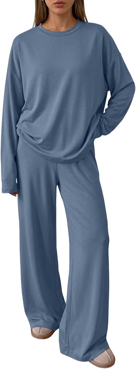 Tullia Women's Two-Piece Lounge Set – Longline Top & Wide-Leg Pants with Handy Pockets