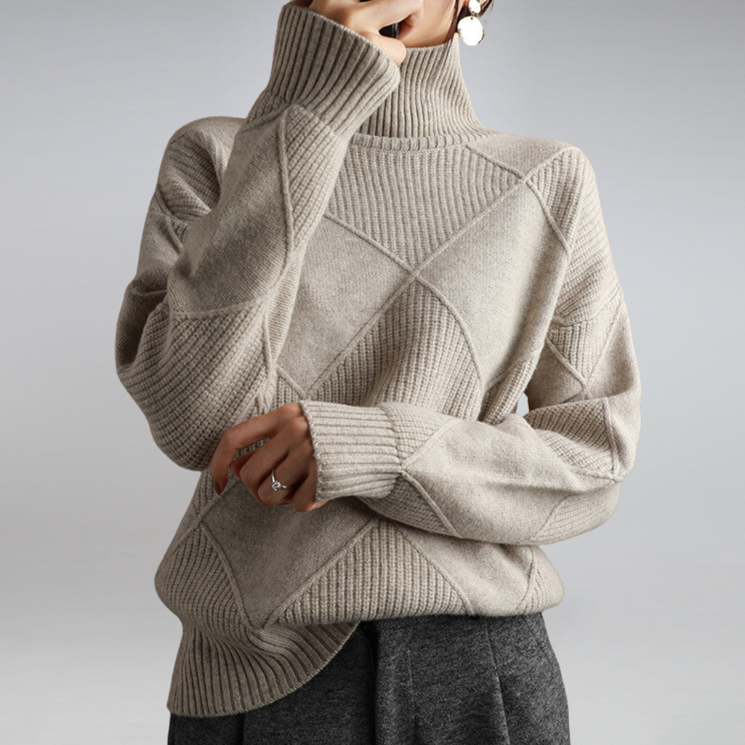 Vesna Women's Sweater – Refined Cashmere Turtleneck, Plush & Cozy for Winter Comfort