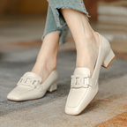 Elian Women's Mary Jane Loafers – Leather Shoes with a Chunky Heel for All-Day Comfort
