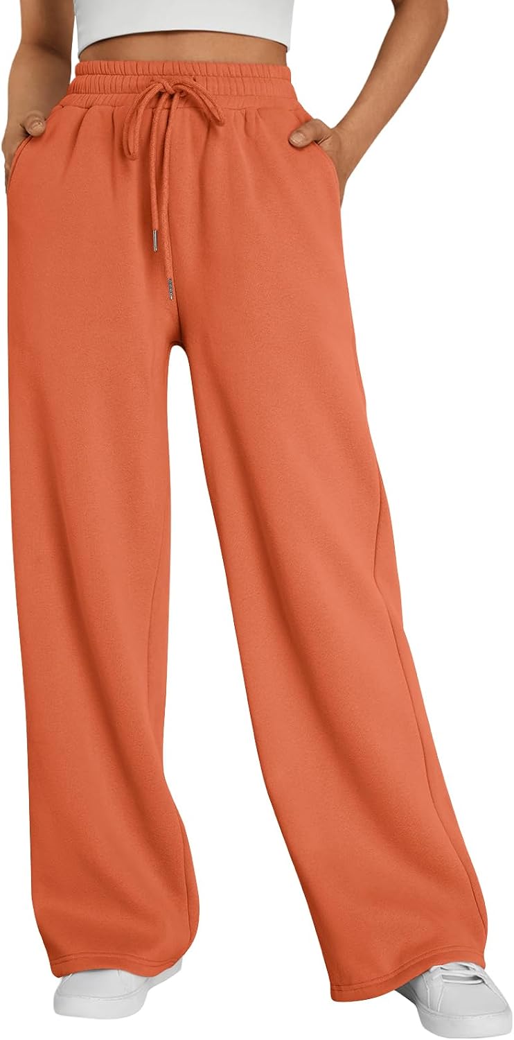 Bettina Women's Wide-Leg Sweatpants – High-Rise Waist, Drawstring & Handy Pockets