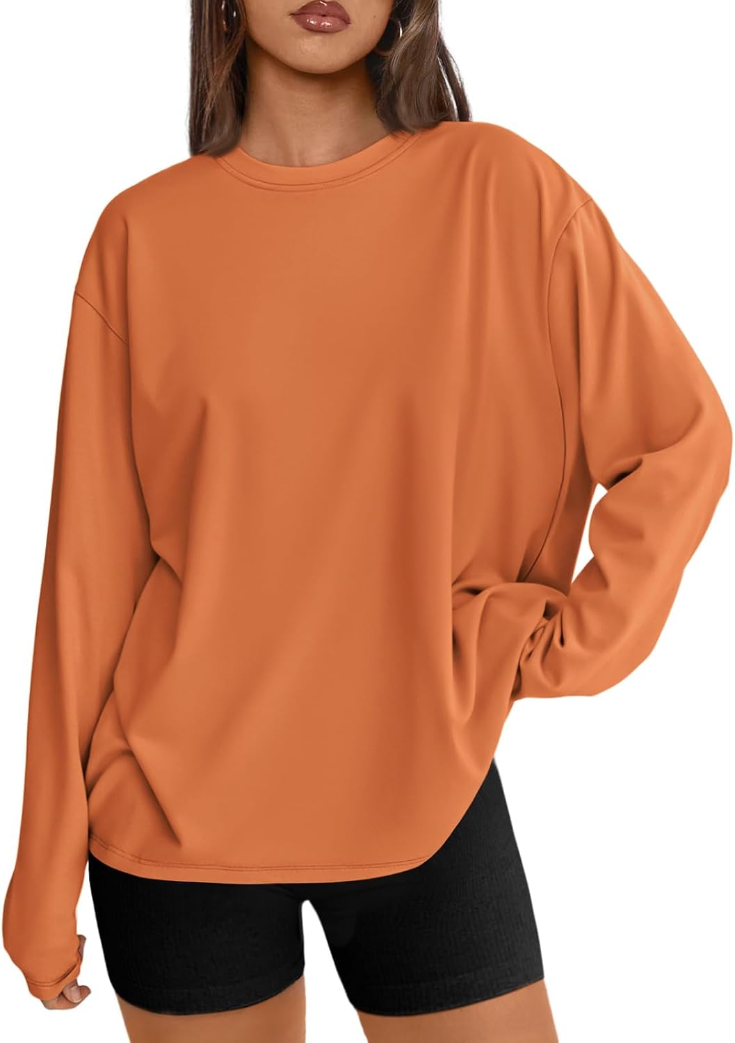 Bexley Women's Oversized Long-Sleeve T-Shirt – Round Neckline, Stretchy Material & Comfortable Fit