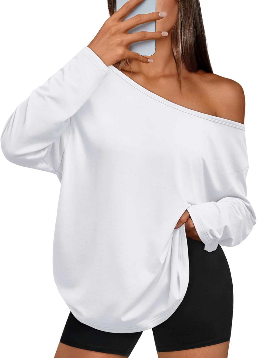 Jovan Women's One-Shoulder Top – Asymmetric Neckline, Full-Length Sleeves & Loose Silhouette