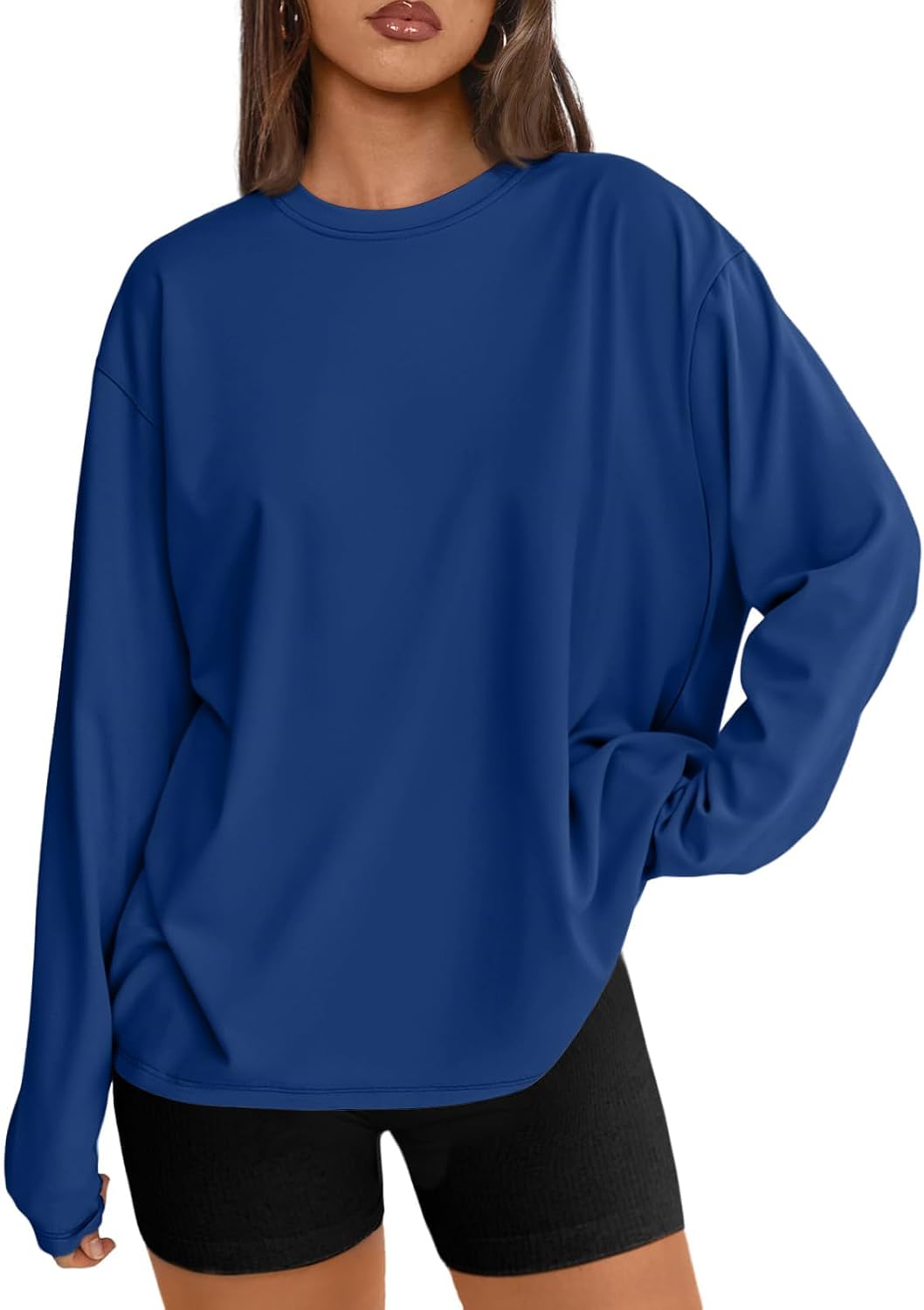 Bexley Women's Oversized Long-Sleeve T-Shirt – Round Neckline, Stretchy Material & Comfortable Fit