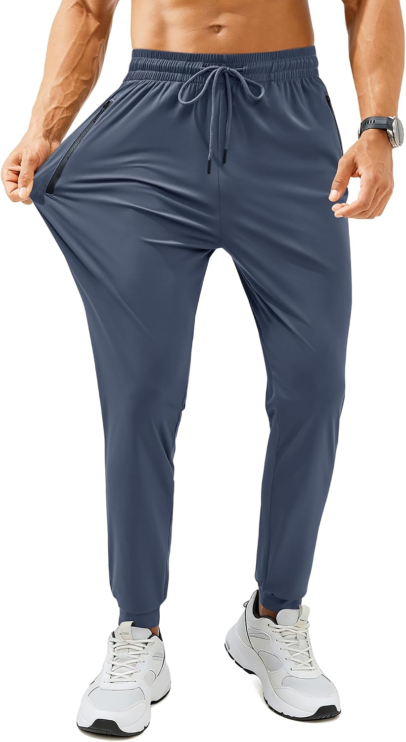 Niamh Men's Athletic Joggers – 4-Way Stretch, Zippered Pockets & Cuffed Ankles
