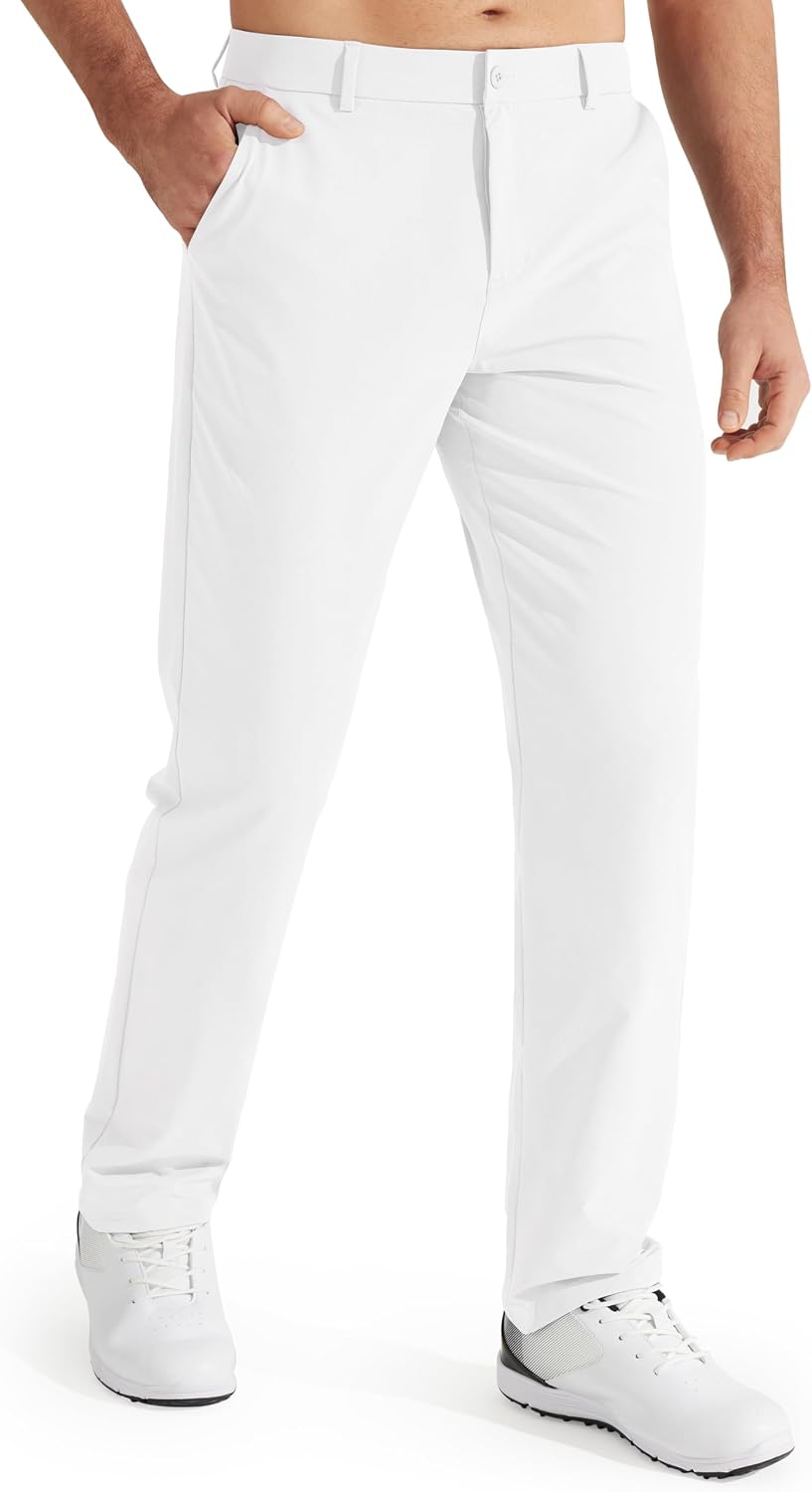 Hesper Men's Straight-Leg Trousers – Flexible Fabric, Belt Loops & 4 Handy Pockets