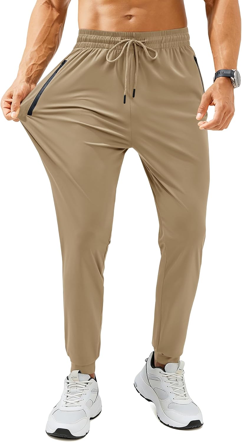 Niamh Men's Athletic Joggers – 4-Way Stretch, Zippered Pockets & Cuffed Ankles