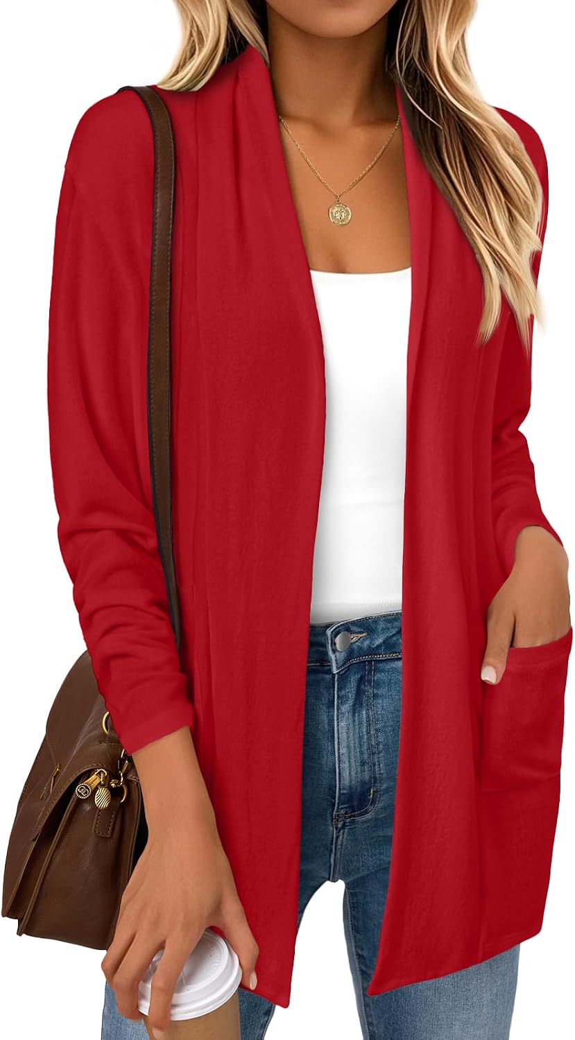 Callum Women's Hip-Length Cardigan – Double Placket, Handy Pockets & Easy Fit