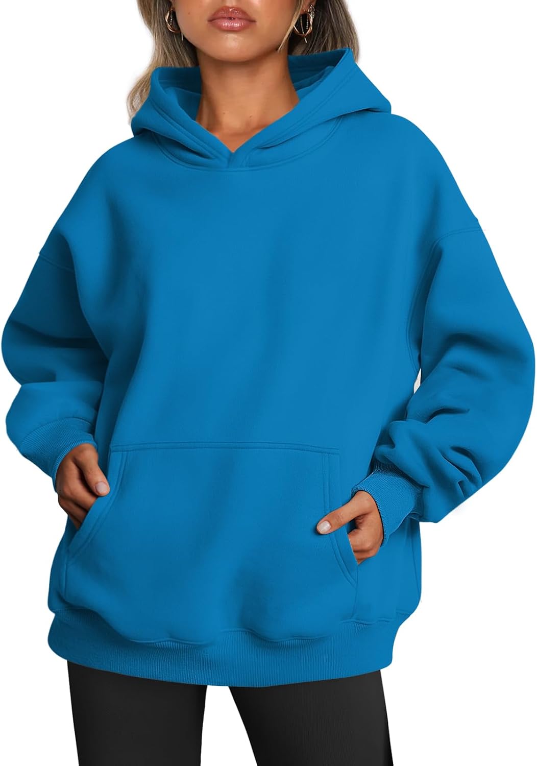 Umeko Women's Oversized Fleece Hoodie – Dropped-Shoulder Design, Front Pouch Pocket & Pullover