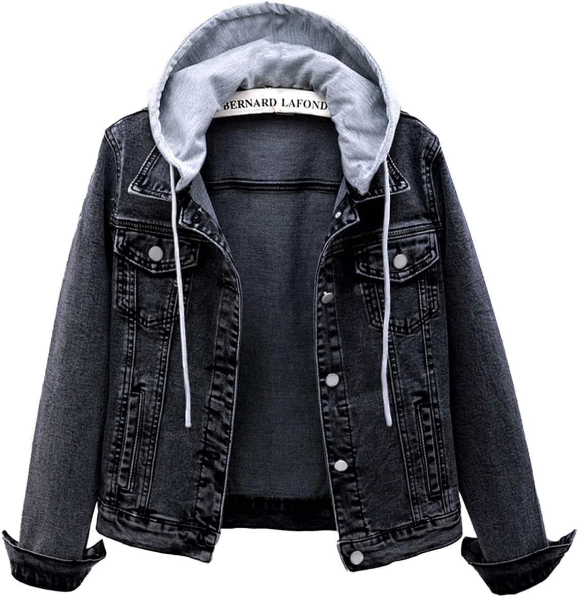 Xanto Women's With Hood Denim Jacket – Detachable Hood, Distressed Detail & 4 Handy Pockets